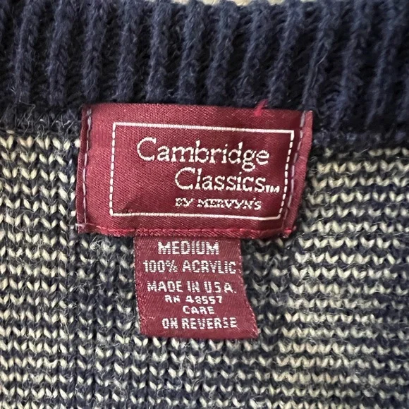 Vintage Cambridge Classics by Mervyn’s Sweater Vest Made in USA Size Medium - Picture 2 of 7